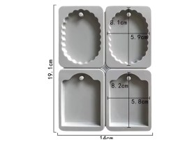 Molde silicona tag aromatico 4 aros redondos 